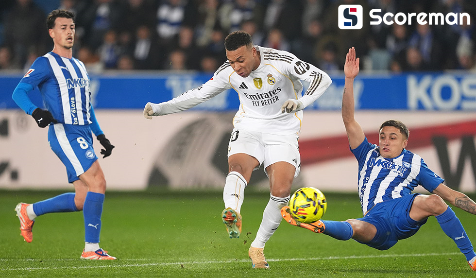 레알 마드리드, 알라베스에 2-1 진땀승... 음바페·호드리구 연속골 폭발